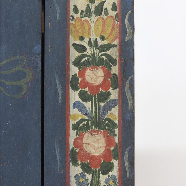 Antique Rustic Farmhouse Painted Bridal Cabinet, 1863 For Sale - Image 14 of 16