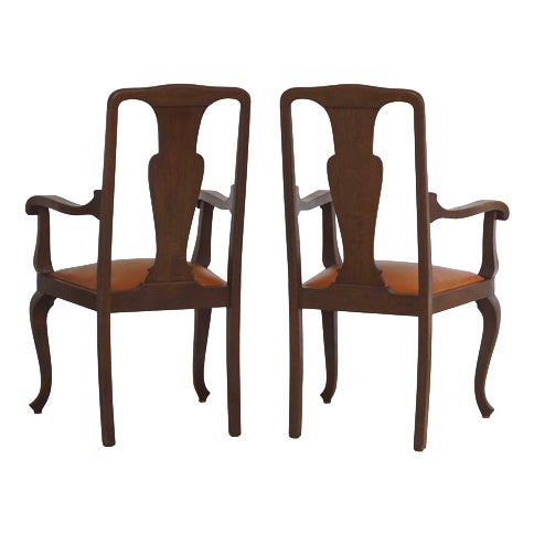 Baroque Style Oak Armchairs, 1900s, Set of 2 For Sale