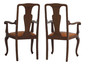 Baroque Style Oak Armchairs, 1900s, Set of 2