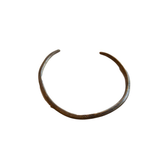 Bronze Vintage African Bronze Artifact With Geometric Detailing For Sale - Image 8 of 8