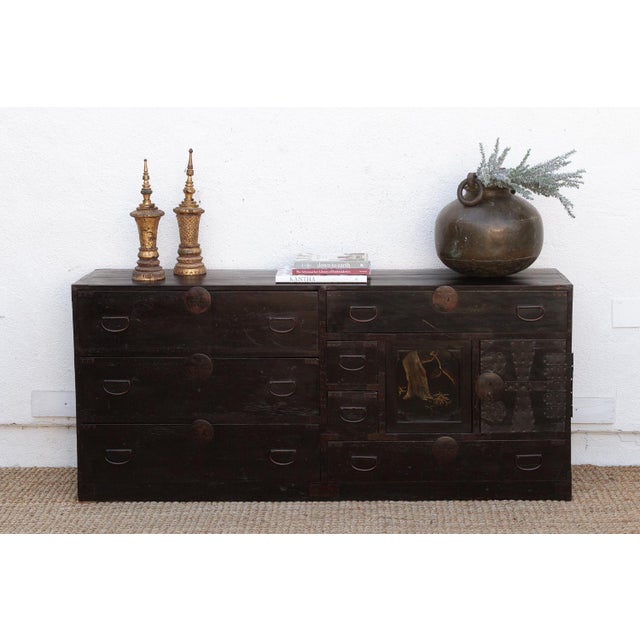 Grand Japanese Meiji Era Lacquered Tansu Sideboard For Sale - Image 13 of 13