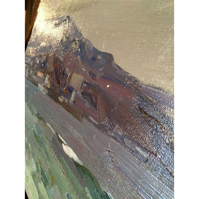 Textile 1980s Oil Painting Baltic Sea Strelov Arkady Efimovich For Sale - Image 7 of 9