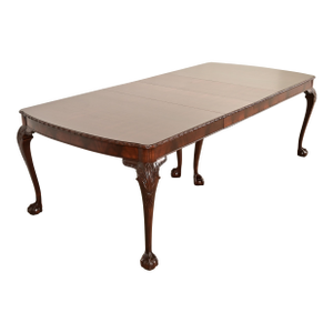 Romweber Chippendale Mahogany Extension Dining Table, Newly Refinished