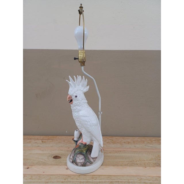 Mid 20th Century Vintage Mid 20th Century Regal Porcelain Cockatoo Lamp For Sale - Image 5 of 5