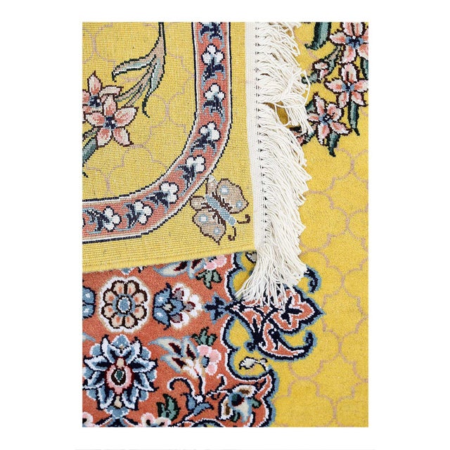 Traditional Pasargad DC Yalow Fine Hand Knotted Silk & Wool Nain Rug For Sale - Image 3 of 3
