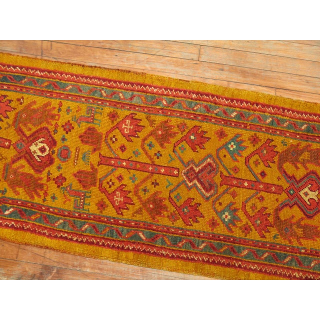 Antique Zabihi Collection Narrow Long Turkish Oushak Runner - 2'1" x 16' For Sale - Image 10 of 11