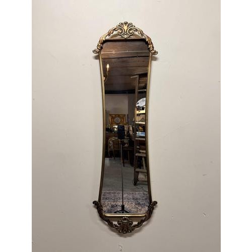 Tall Italian Style Gilt Metal Mirror For Sale - Image 3 of 3