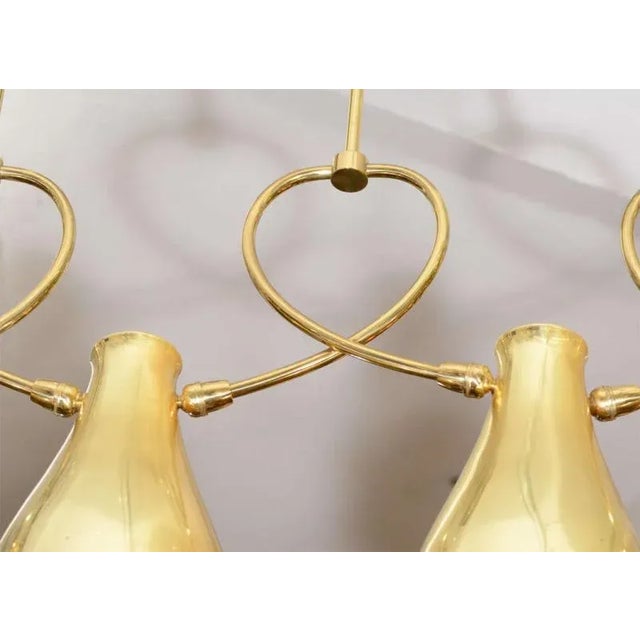 Lightolier Modernist Mid Century Five Light Brass Chandelier by Lightolier For Sale - Image 4 of 5