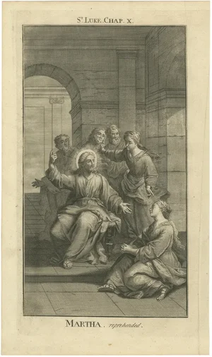 Christ with Mary and Martha, Luke X Martha Reproved, 1735, Engraving