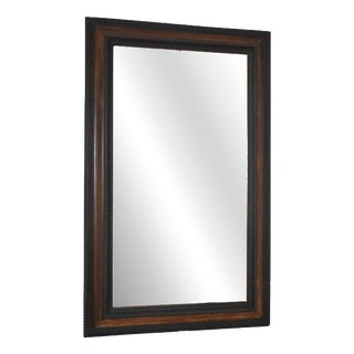 19th Century Carved Ebonised Wood Mirror and Trompe L'Oeil Turshell For Sale