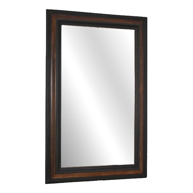 19th Century Carved Ebonised Wood Mirror and Trompe L'Oeil Turshell For Sale