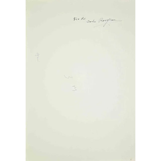 Watercolor on heavy paper realized by Carlo Ravagnan in 1969. Hand signed and dated lower left. Signed also on rear....