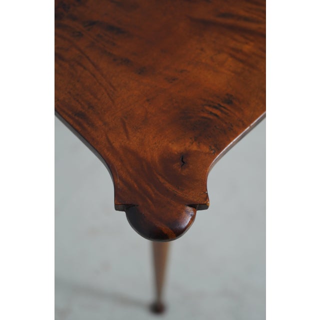 1980s Bench Made Country Tiger Maple Occasional Table For Sale - Image 5 of 13