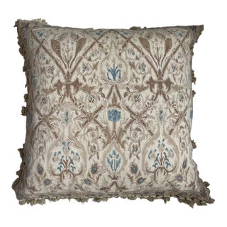 Antique Aubusson and Velvet Pillow For Sale