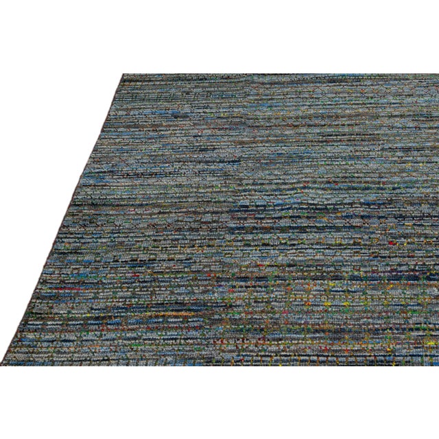 Brown Modern Savannah Handmade Multicolor Geometric Oversize Wool Rug For Sale - Image 8 of 11