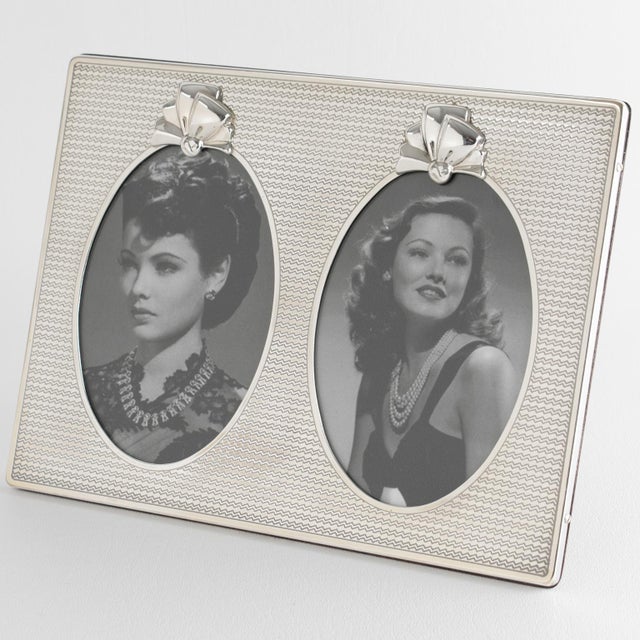 1980s Christian Dior Sterling Silver Two Views Picture Frame with Bow Motif For Sale - Image 5 of 12