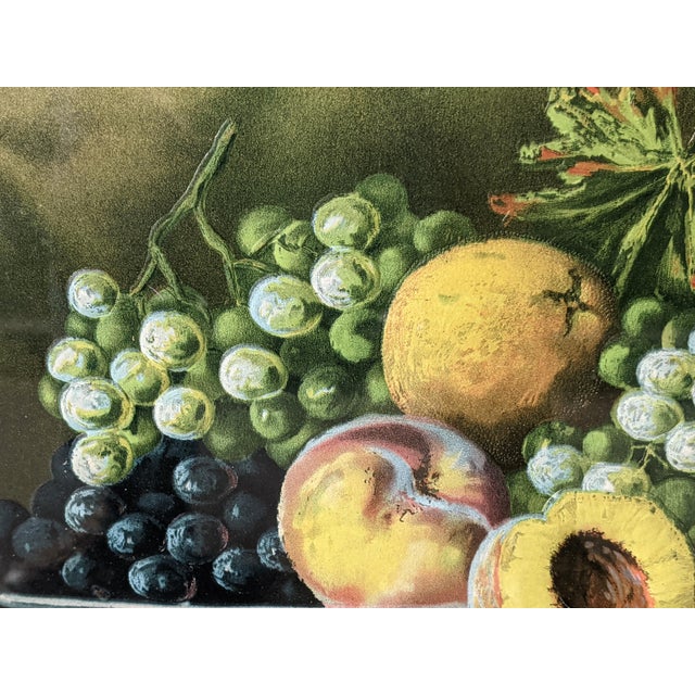 Antique Still Life Fruit Art in Black Forest Wooden Frame For Sale - Image 4 of 9