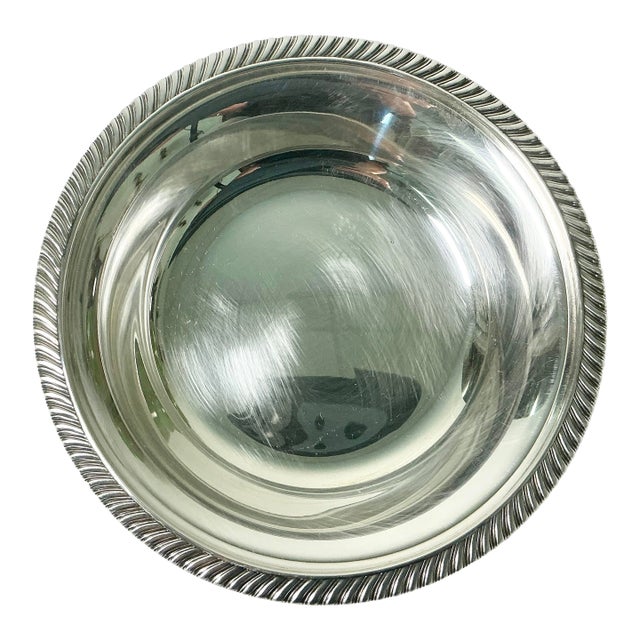 Mid-Century Traditional Hollywood Regency Reed & Barton Silverplate Wine Coaster For Sale