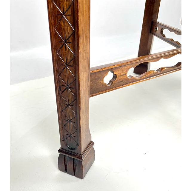Henredon Historic Natchez Collection Chippendale Style Fretwork Silver Table / Tea Table For Sale - Image 10 of 14