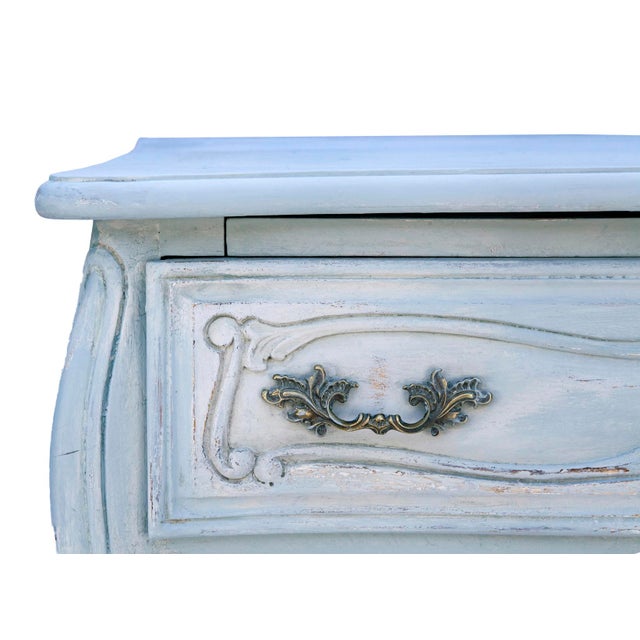 Wood Mid 20th Century Pale French Provincial Commode With Two Drawers For Sale - Image 7 of 7