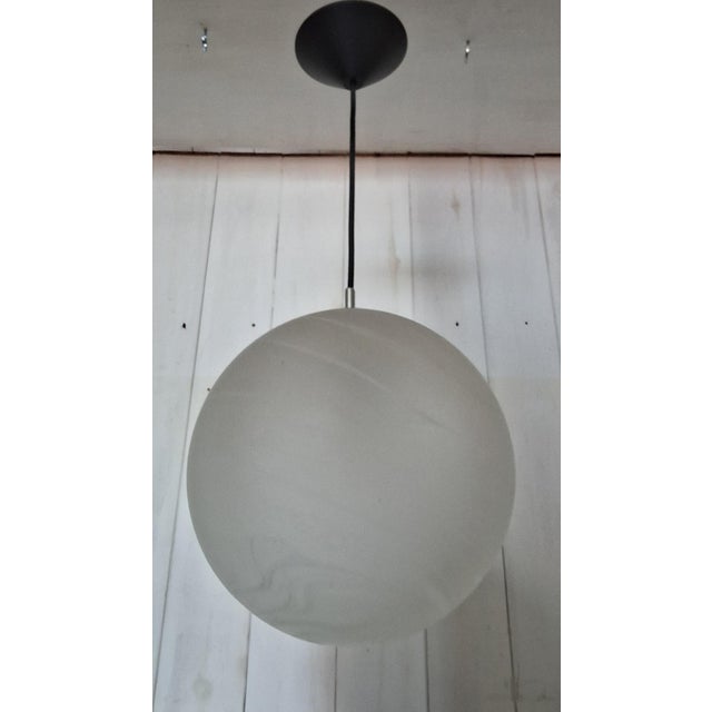 Vintage Pendant Lamp with White Marbled Spherical Glass Shade, 2000s For Sale - Image 4 of 7