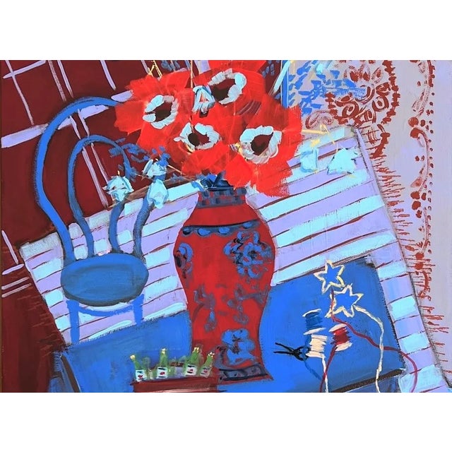 2020s Original Framed Expressionist Painting Stars and Stripes by Shann Spishak For Sale - Image 5 of 6