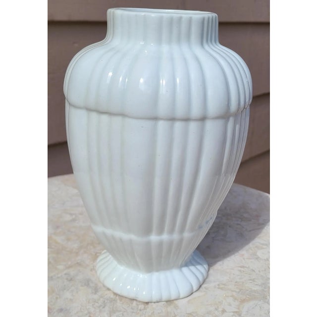 Mid 20th Century Vintage White Ceramic Italian Vase For Sale - Image 5 of 12