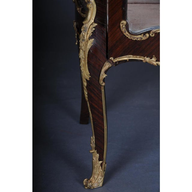 French Louis XV Napoleon III Display Cabinet with Gilt Bronze, Paris, 1890s For Sale - Image 5 of 18