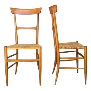 Pair of Italian Chiavari “Campanino” Chairs Attributed to Fratelli Podestà – Italy, 1950s For Sale