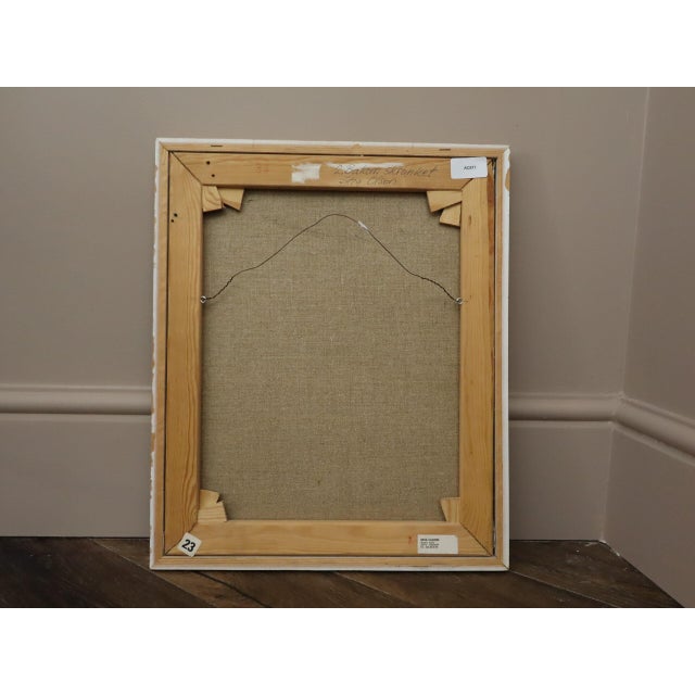 Mid-Century Modern 'Sunlit Landing' Vintage Swedish Original Interior Oil Painting, Framed For Sale - Image 14 of 14