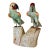 Vintage Peruvian Hand-Carved Gemstone Parrot Sculpture With Brass Feet For Sale