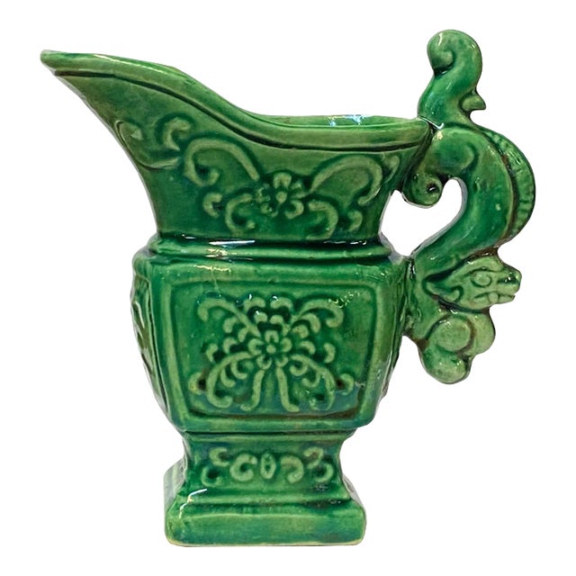 Chinese Green Color Ceramic Ancient Style Wine Cup Shape Display For Sale