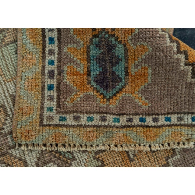 Textile Turkish Mini Rug Oriental Hand Knotted Vintage Rug 1'8" x 3' #20734 For Sale - Image 7 of 8