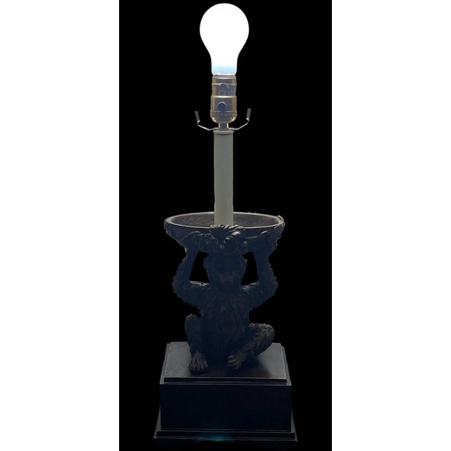 Vintage Monkey Lamp in the Style of Maitland Smith or Bombay For Sale - Image 6 of 14