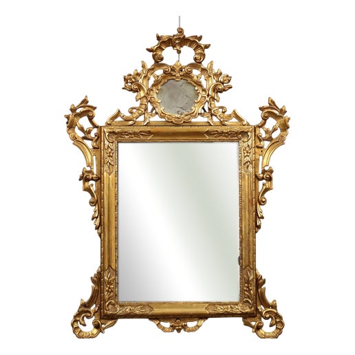 Gilt Wood Wall Mirror For Sale