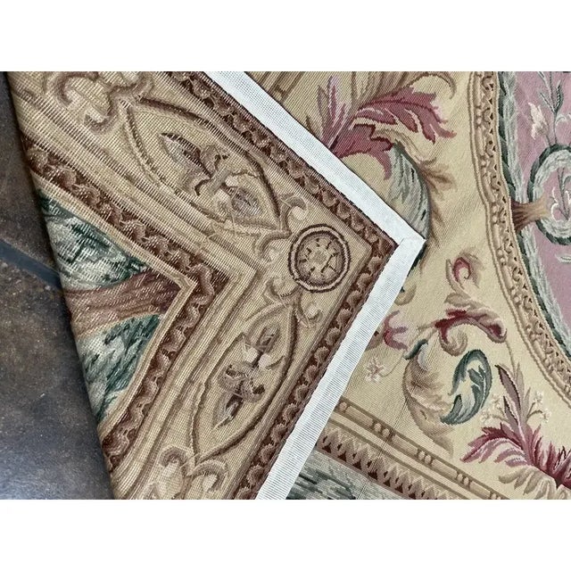 French Handwoven French Style Needlepoint Rug 7'9" X 9'4" For Sale - Image 3 of 10