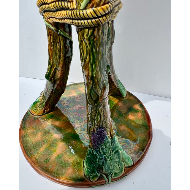 George Jones Majolica Faux Bois Drinks Table or Garden Seat, England Circa 1878 For Sale - Image 15 of 17