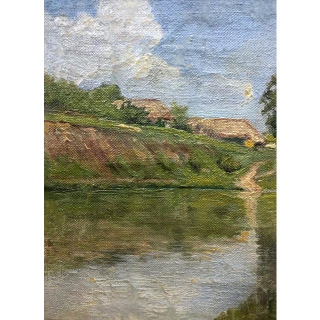 Impressionist 1950s Oil Painting River Bay For Sale - Image 3 of 10