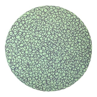 Circle Swirls With Pale Green Acrylic Painting For Sale