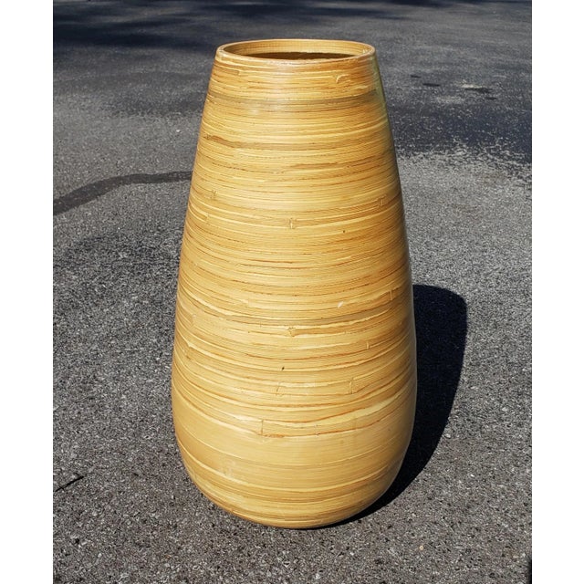 Asian Vintage Asian Lacquered Bamboo Vase For Sale - Image 3 of 7