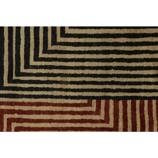 Rug & Kilim Rug & Kilim’s Modern French Art Deco Style Rug With Rectilinear Geometric Pattern For Sale - Image 4 of 7