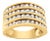 10K Yellow Gold Plated .925 Sterling Silver 1 1/2 Cttw Diamond 4 Row Channel Band Ring (Champagne Co For Sale