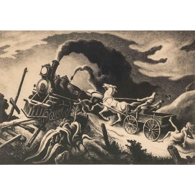Thomas Hart Benton (American, 1889-1975), "Wreck of the Ol' '97", Lithograph on Wove Paper, 1944, signed in pencil lower...