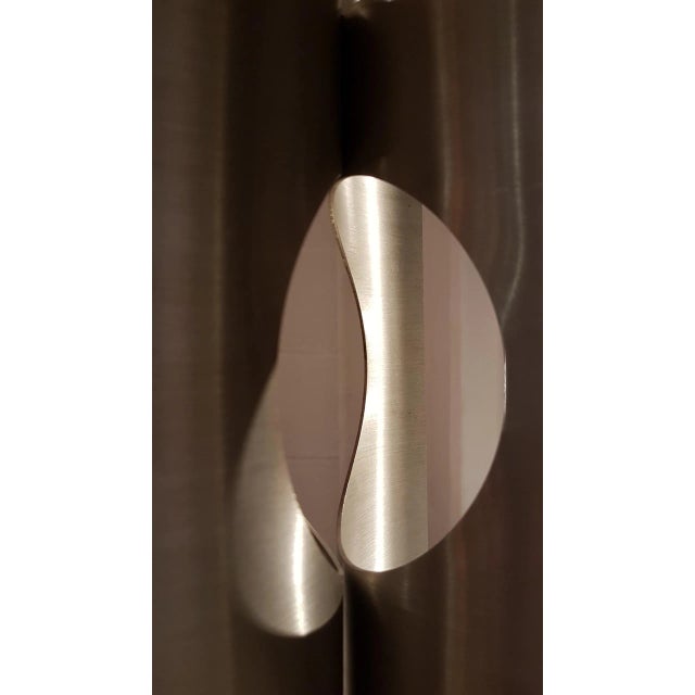 Cream French Brushed Aluminum Table Lamp, 1970s For Sale - Image 8 of 16