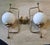 Art Deco Vintage Art Deco Light Old Lamp Wall Sconces Fixture Brass & Milk Glass Shade Ship Light - a Pair For Sale - Image 3 of 5