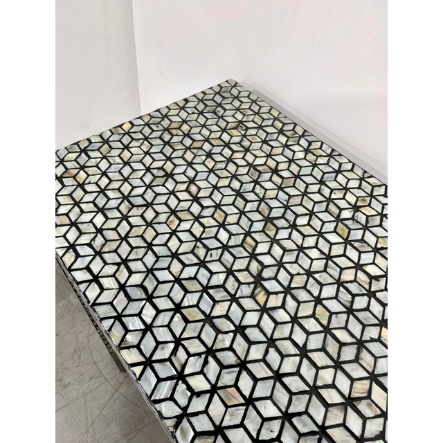 Modern Mother of Pearl Waterfall Console Table For Sale In Atlanta - Image 6 of 7