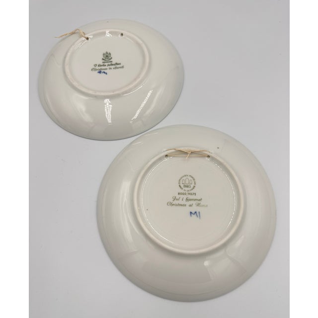 Blue Bing & Grondahl Copenhagen Annual Christmas Plates 1968, 1971 Collectible 2pc Set For Sale - Image 8 of 9