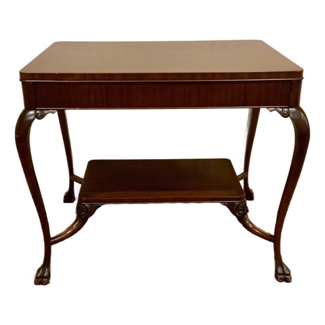 Vintage Two-Tier Mahogany Chippendale Style Side Table For Sale