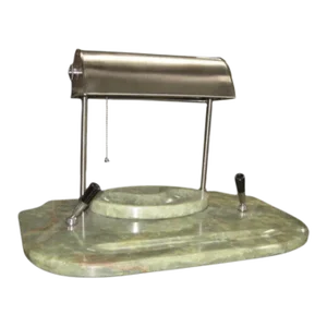 Art Deco Onyx and Brushed Nickel Desk Set