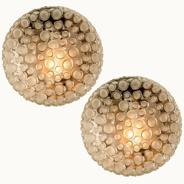 Textured Dots Glass Wall Light by Hillebrand, 1960s For Sale - Image 11 of 18